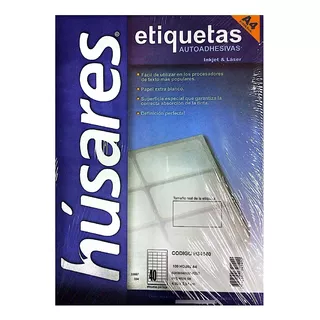 Etiquetas Husares A4 Cod H34140 Medida 4.8x2.54cm Paq X 100