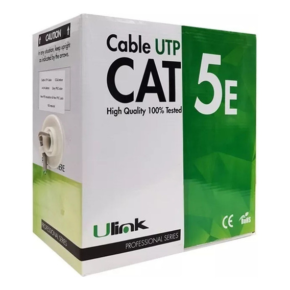Cable Utp Red Cat-5e Indoor Ulink 305 Metros 24 Awg