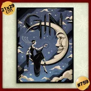 #759 - Cuadro Decorativo Vintage - Gin Poster Retro Luna