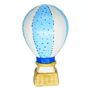 Cofre Cofrinho Balão Pequeno Cerâmica 20cm Cor Azul