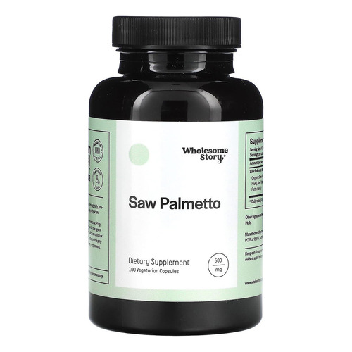 Wholesome Story Saw Palmetto 500mg  100 Capsulas Vegetariana Sabor Sin Sabor