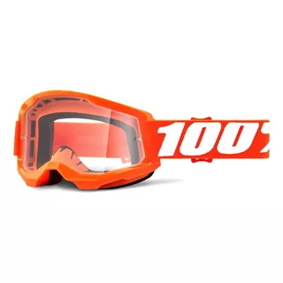 Óculos Motorcycle Bike 100% Strata 2 Goggle Laranja Clear