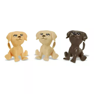 Kit Com 03 Mini Pets Na Casinha - Mini Pets Da Barbie® Cor Creme, Marrom, Creme Claro