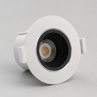 Embutido Movil Redondo Cob 5w 2700k Blanco Int Negro Blanco