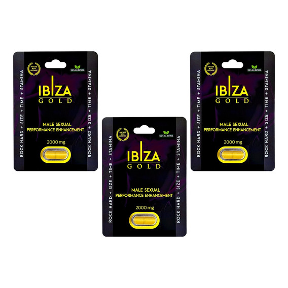 3 Ibiza Gold Capsula Vigorizante Masculino + Rendimiento