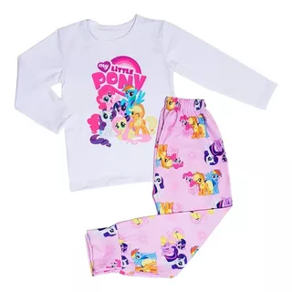 Pijama Manga Larga Moda Infantil Ponys