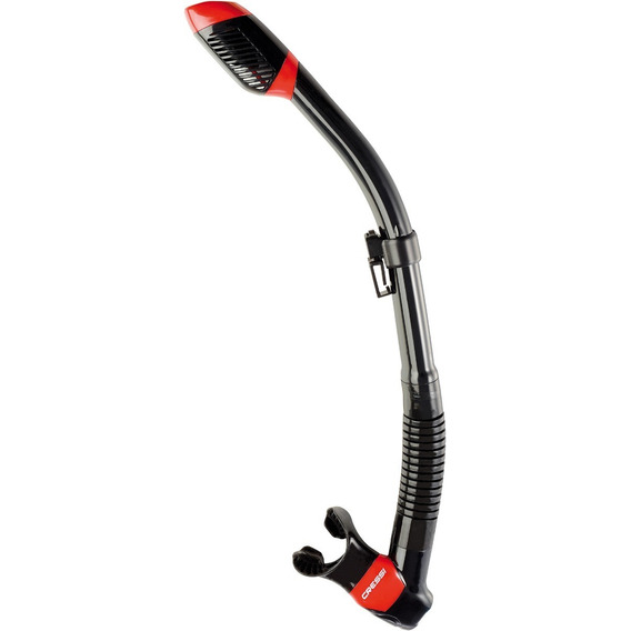 Snorkel Cressi Supernova Dry Buceo Pesca Apnea Color Negro/Rojo