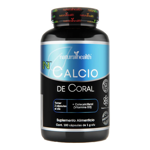 Calcio De Coral Coral-cal (180 Caps) Naturalhealth Premium Sabor Sin sabor
