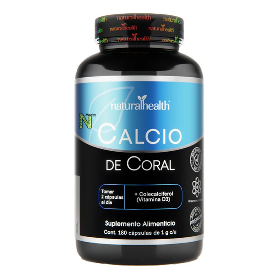 Calcio De Coral Coral-cal (180 Caps) Naturalhealth Premium Sabor Sin sabor