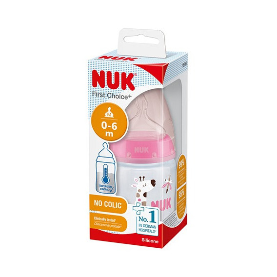 Mamadera Nuk 150ml Sil Control Temp Rosa