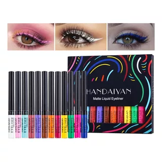 Handaiyan 12 Eyeliner Lápiz Delineador Líquido Mate Eyeliner