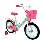 Bicicleta Femenina Love Lady R16 Frenos V-brakes Y Tambor Color Turquesa Con Ruedas De Entrenamiento  