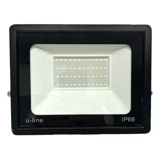 Reflector Led 50w Alta Potencia Ip66 Bajo Consumo Int Ext Color De La Carcasa Negro Color De La Luz Blanco Frío