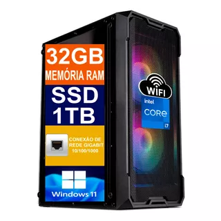 Pc Computador Cpu I7 6700 / Ssd 1tb M2 / 32gb Memória Ddr4