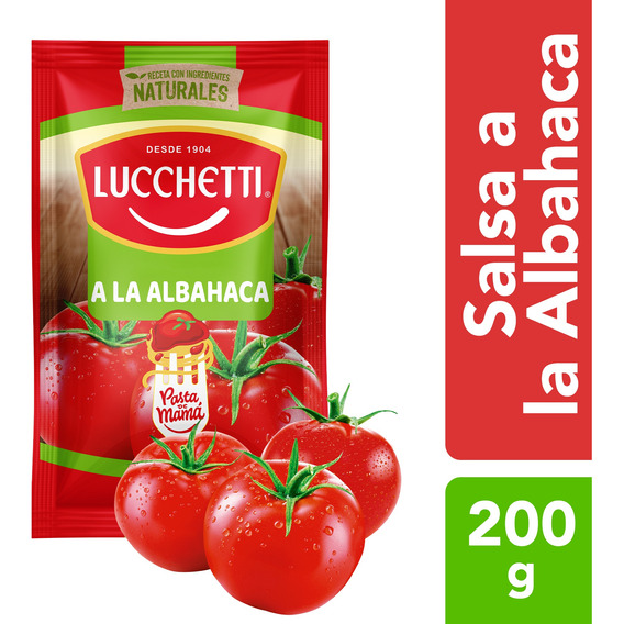 Salsa De Tomates A La Albahaca Lucchetti 200g