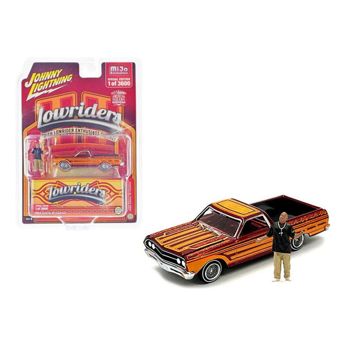 Johnny Lightning 1965 Chevy El Camino Lowriders C/fig 1/64 Color Rojo