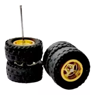 Set Llanta Goma Custom Off Road 4x4 Hot Wheels 6 Rayos 14mm