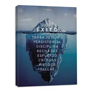 Cuadro Canvas Frase Motivacional Éxito Iceberg 80x60cm