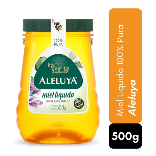 Miel Liquida Aleluya 100% Pura 500g + Mielera Sin Tacc