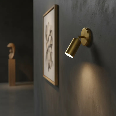 Aplique 1 Luz Movil Dorado Zunko Tubo Apto Led Dicro Gu10 