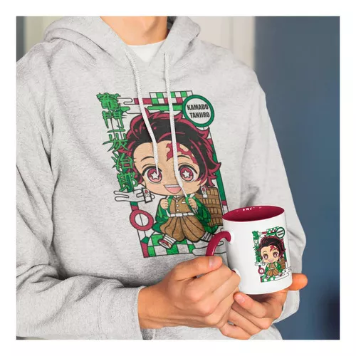 Caneca Demon Slayer Tanjiro Kamado - Interior E Alça Branca