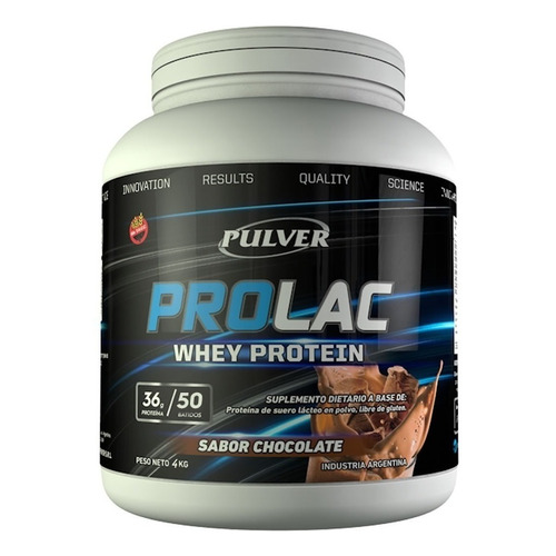 Suplemento en polvo Pulver  Prolac Whey Protein proteínas sabor chocolate en pote de 4kg