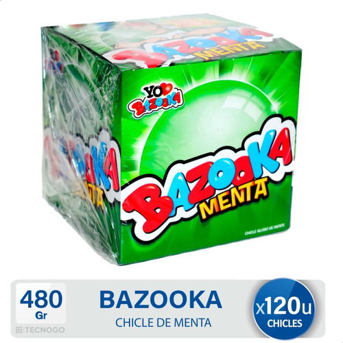 Chicle Bazooka Menta Caja X 120 Un