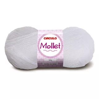 Fio Lã Mollet Círculo Para Crochê Tricô Novelo Com 100g 200m Cor Branco 10 - Lã Mollet