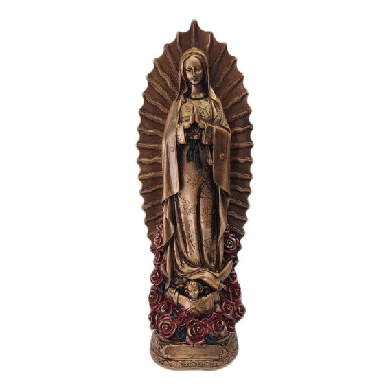 Hermosa Figura Virgen De Guadalupe Virgencita En Fina Resina