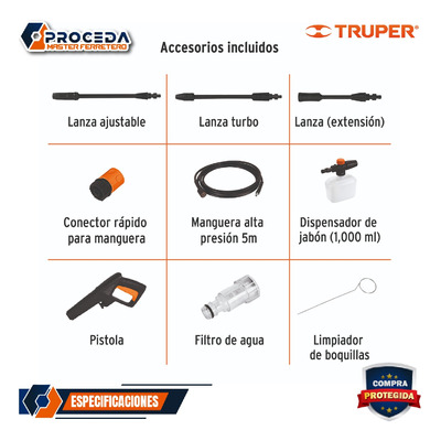 Kit Hidrolavadora Eléctrica Aspiradora De Sólidos  101593