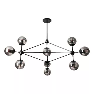 Lustre Moderno Sala Jabuticaba Globo +10 Lâmpadas Grátis