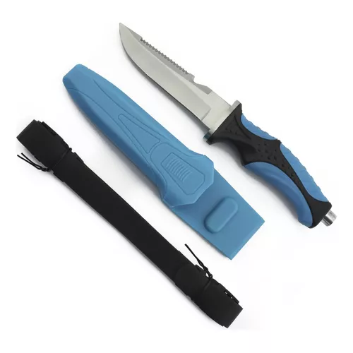 Cuchillo Para Buceo Con Funda Color Azul