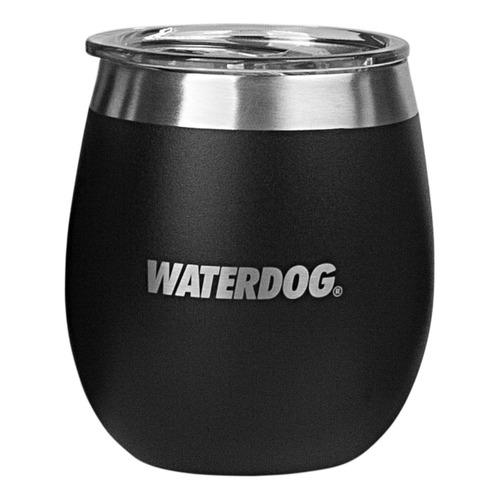 Vaso Térmico Waterdog Mate Copón Acero Inoxidable Tapa 240cc Color Negro