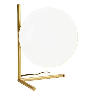 Lampara Velador Ikosi Dorado Globo Opal Apto Led E27 Ld Dorado Opal