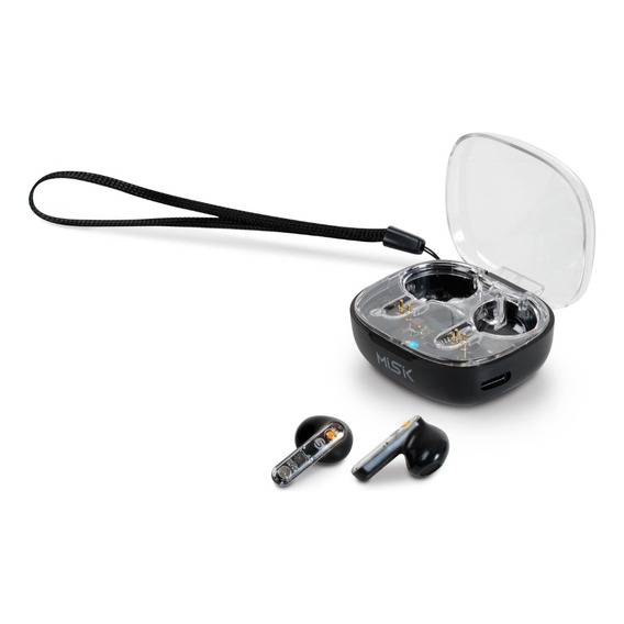 Misik - Audifonos Bluetooth - Estuche Cargador - Ear Pods Color Negro