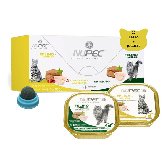 Pack Nupec Gato 20 Latas 10 Urinary & 10 Hairball + Regalo