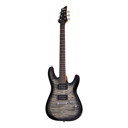 Guitarra eléctrica para zurdo Schecter C-6 Plus de tilo charcoal burst con diapasón de palo de rosa