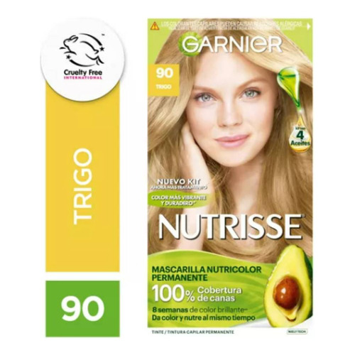 Kit De Tintura Permanente Nutrisse De Garnier Tono Tono 90 Trigo