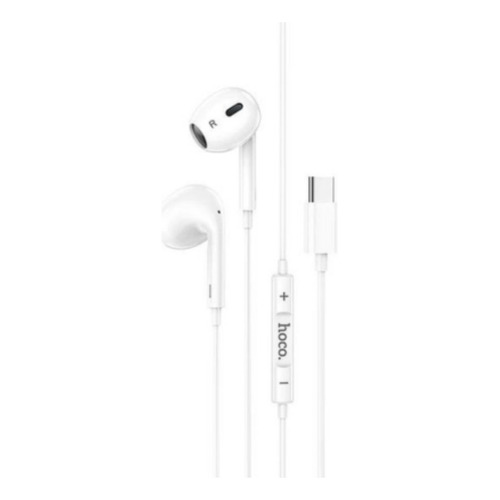 Hoco M1 Earphones Max Crystal C/mic Usb-c White Color Blanco