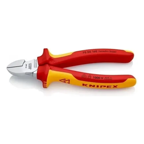 Alicate Corte Diagonal Isolado 1000V Knipex 7006160 Alta Precisão