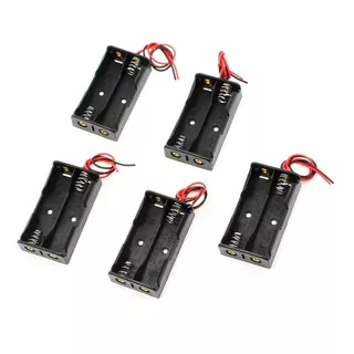5 Unidades Porta Pila Aa X2 Cable Holder Baterias Aa
