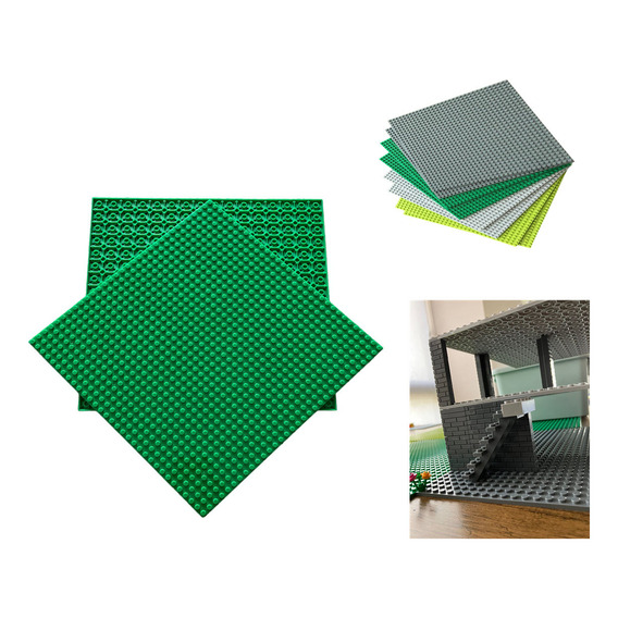 2 Placas Base Para Lego Classic 25.5x25.5 Cm - Verde Oscuro
