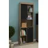 Biblioteca Muebles Web Repisa Con Puertas Color Almendra/onix 181cm X 60cm X 30cm Con 7 Estantes