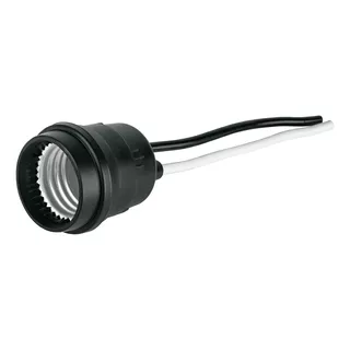 Portalámpara De Pvc Para Intemperie, Volteck Basic 27242 Color Negro