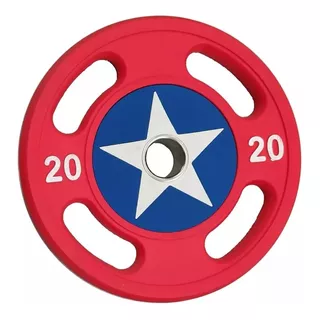 Par De Discoolímpico Plastificado Capitán América 20kg D'a0