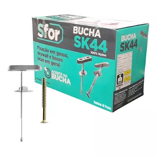 Bucha Nylon Sk44 Gesso Drywall Sfor C/ Parafuso Kit 10pcs