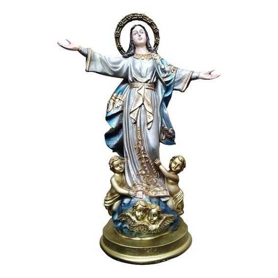 Asuncion De La Virgen Maria 30cm, Metalico, Resina Fina