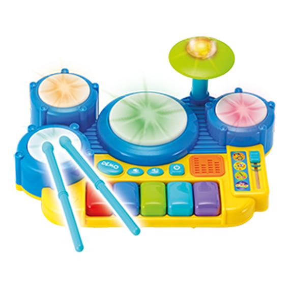 Batería Y Teclado Set Infantil C/ritmos Música Luces Winfun Color Multicolor