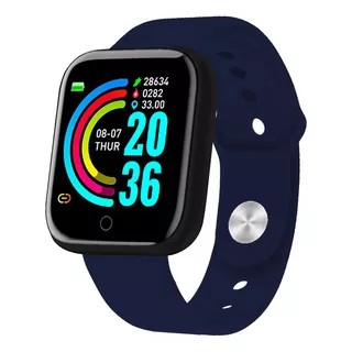 Smartwatch Otec 1.3  Caja 41.5mm  Negra, Malla  Azul De  Tpu