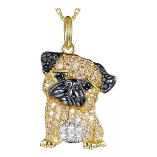 Collares Para Regalar, Mxnog-001, 1pza, Coy Pug, Dorado, Met